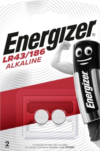 Energizer LR43/186 alkaline button batteries 1.5 V, 2 pcs