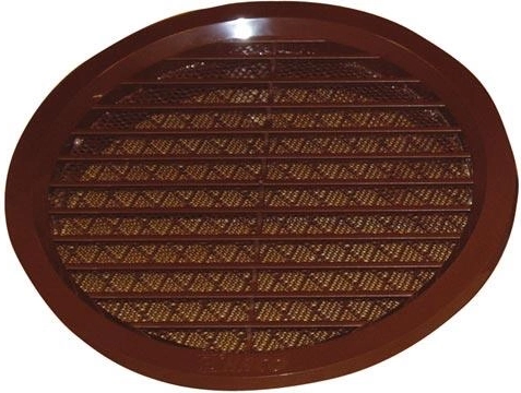 Ventilation grille with mesh, diameter 140 mm, brown