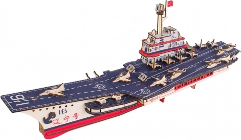 Woodcraft дървен 3D пъзел самолетоносач Liaoning