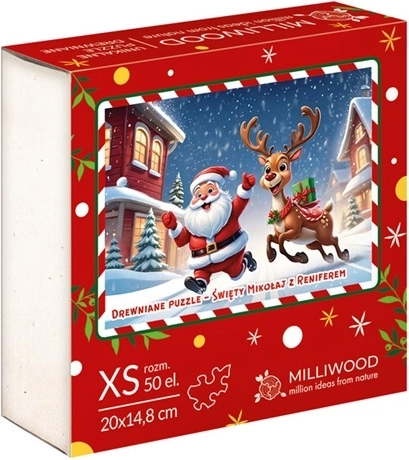 MilliWOOD Wooden Puzzle Saint Nicholas with a Reindeer, 50 Pieces