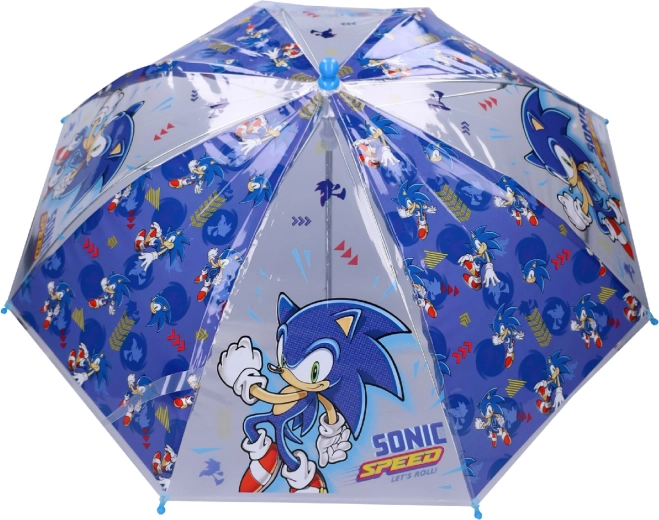 Детски прозрачен чадър Sonic Rainy Days, син