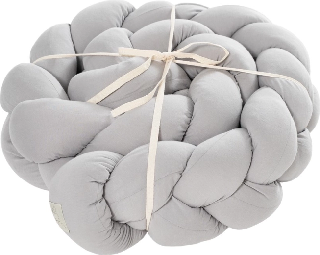 Träumeland braided crib bumper Signature light gray 180 cm