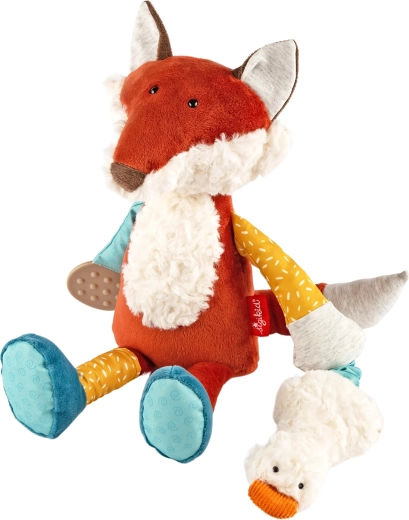 Sigikid developmental plush toy fox with rattle, crinkle foil and teether, 32 cm