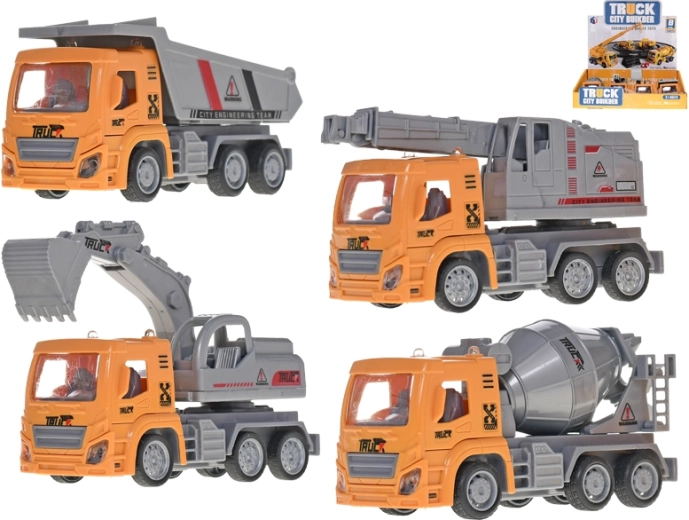 Construction Vehicles 13 cm with Pull-Back – Set of 8