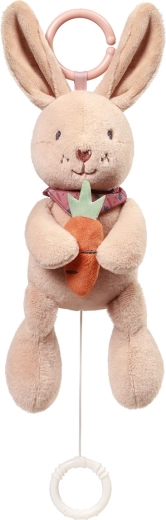 Musical plush bunny with C-ring BABYONO Rabbit Karo, 0m+