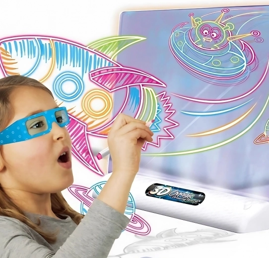 WOOPIE Магнитна 3D дъска с LED подсветка за рисуване