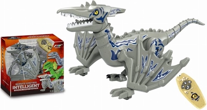 Remote-Controlled Dinosaur with Wings, Gray