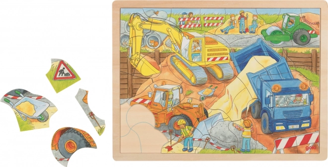 Goki wooden puzzle At the construction site 56 pieces