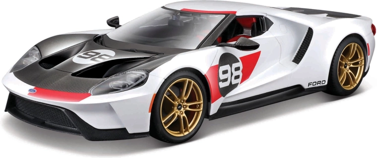 Maisto Ford GT Heritage 2021 white model car 1:18