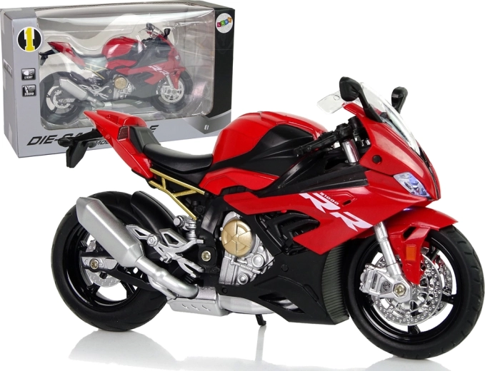 Метален модел на мотоциклет BMW S1000RR червен със светлини и звуци
