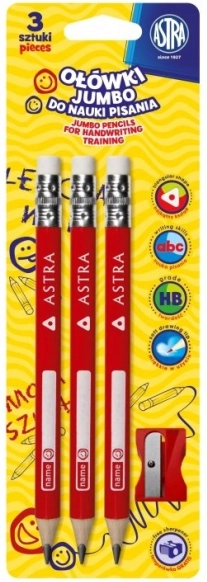 Astra Jumbo pencil for writing practice for children 3 pcs