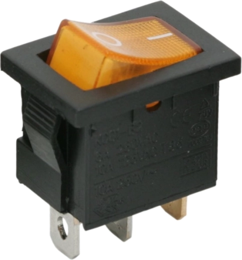 Rocker switch with yellow illumination
