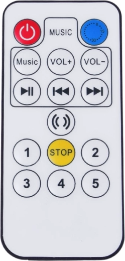 Remote control, music, and timer