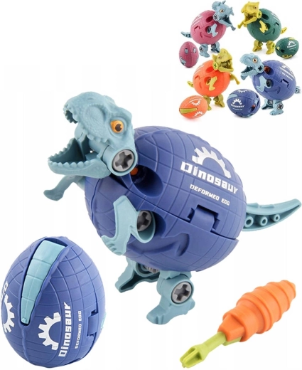 Screw-together dinosaur in an egg 2-in-1 with tool - 1 piece