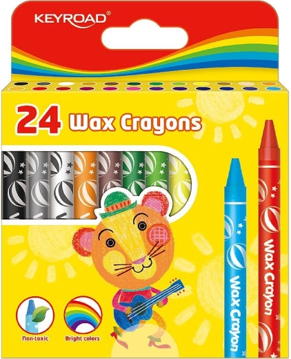 Keyroad Wax Crayons 24 colors, 8 mm