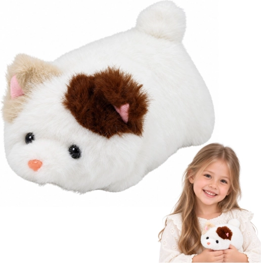 Cuddly Plush Cat, White, 16 cm