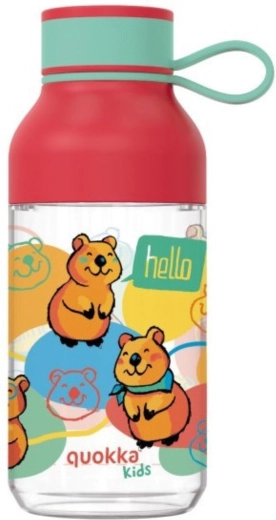 Детска тританова бутилка Quokka Kids ice happy quokka с дръжка 430 мл
