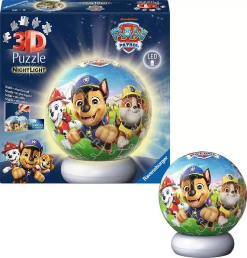 Светещ 3D пъзел PAW PATROL – нощно издание, 72 части