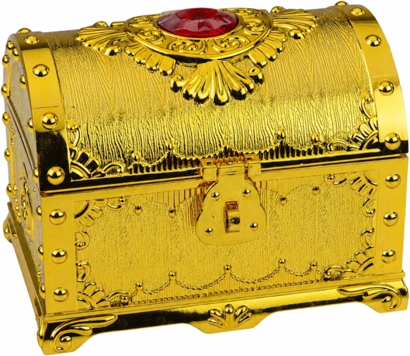 Decorative gold chest like a pirate treasure haul