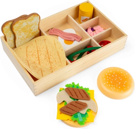 Bigjigs Toys комплект дървени деликатеси в кутия
