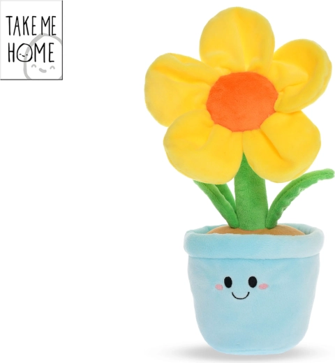 Plush flower in a pot Take Me Home 30 cm yellow - 1 piece