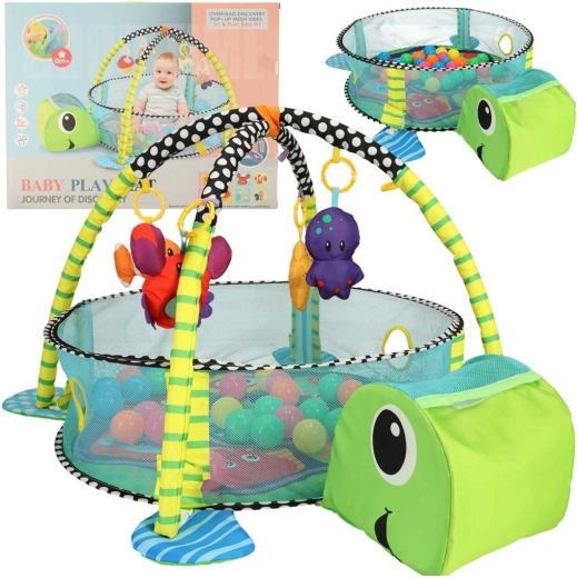 Educational Play Mat Turtle with Playpen and Balls