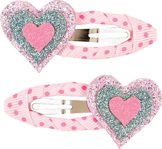 Hair Clips with Hearts - 2 pcs