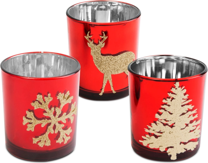 Christmas Glass Tealight Holder - 1 Piece
