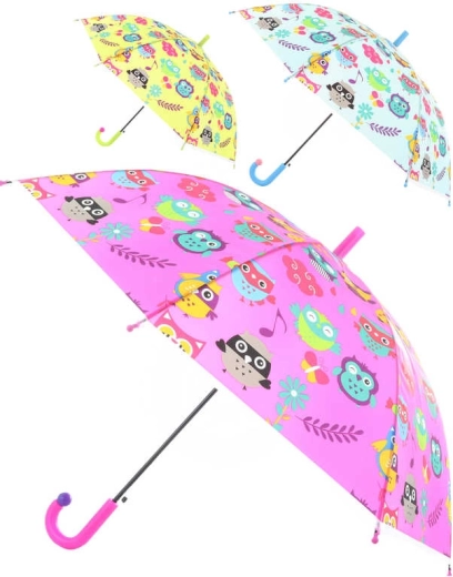 Children's automatic umbrella with owls 83 × 66 cm - 1 piece