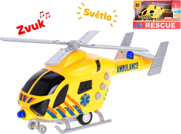 Plastic rescue helicopter with light and sound 20 cm