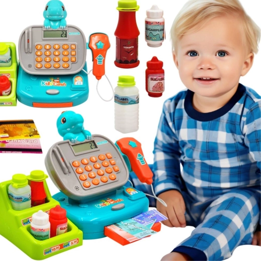 Dino WOOPIE Kids' Cash Register with Shelf