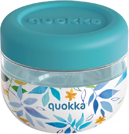 Quokka Bubble Watercolor Leaves turquoise food container 500 ml