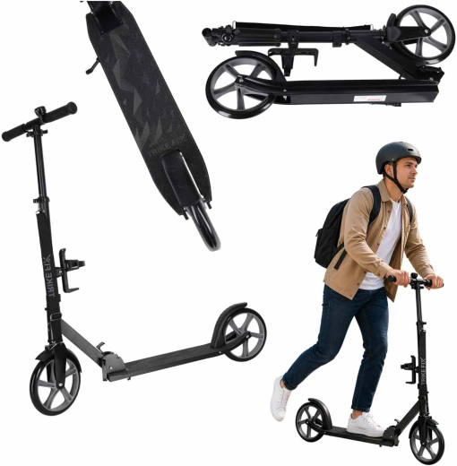 Сгъваема градска тротинетка Trike Fix 200 мм черно-сиво