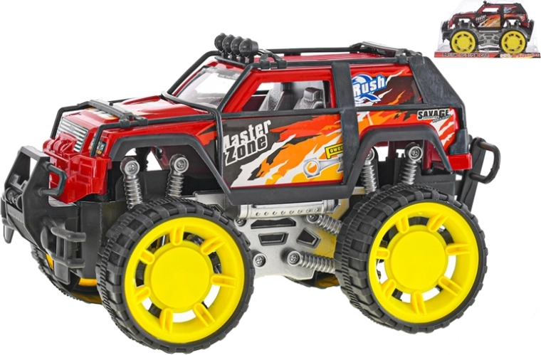 Friction-powered off-road car 26 cm – red 4x4 with big wheels