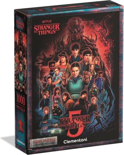 Пъзел 1000 Stranger Things 5 с плакат Clementoni