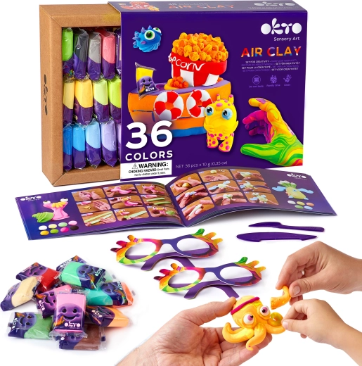 Air-drying modeling clay set 36 colors OKTO