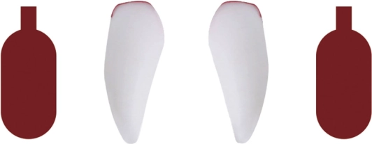 Vampire teeth with fake blood
