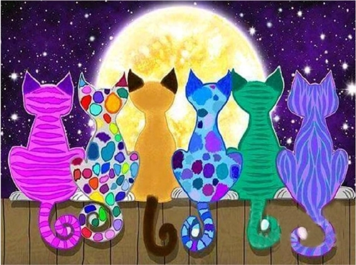 Диамантено рисуване „Котки“ 30 × 40 см