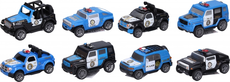 Police intervention pull-back car 10 cm