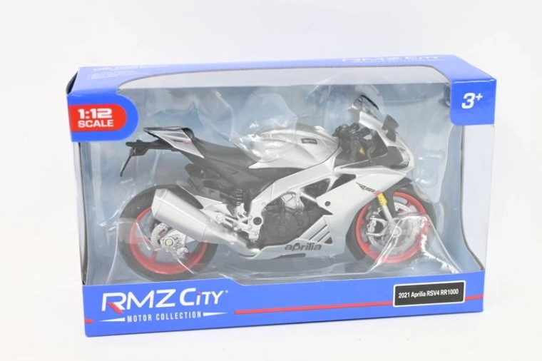 RMZ Hobby Aprilia RSV4 Motorcycle Model 1:12 Silver