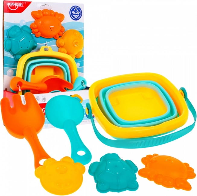 Set of children’s sand accessories 12 m + bucket + molds + shovels
