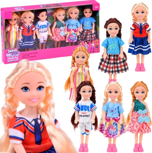 Мини кукли за къща за кукли – комплект 6 бр., 14 см