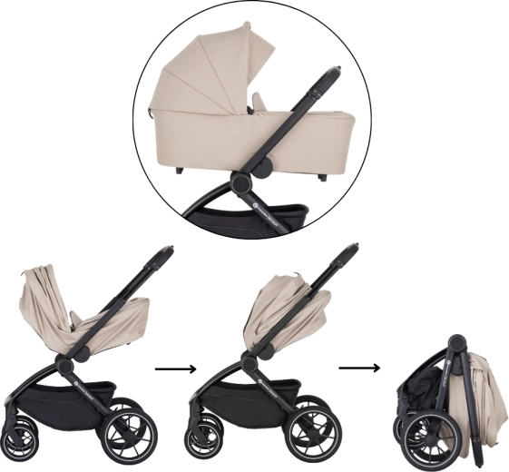 One-hand foldable carrycot
