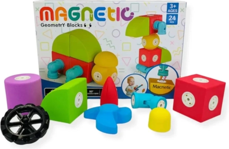 Tong LE Magnetic Foam Building Blocks, 24 pieces