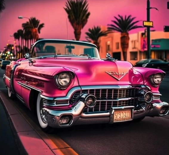 Диамантено рисуване Cadillac в Лос Анджелис 30 × 40 см