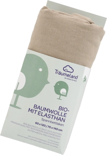 Träumeland чаршаф от био памук с еластан UNI Taupe