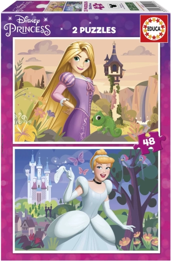 Пъзел DISNEY принцеси 2×48 части – Рапунцел и Пепеляшка