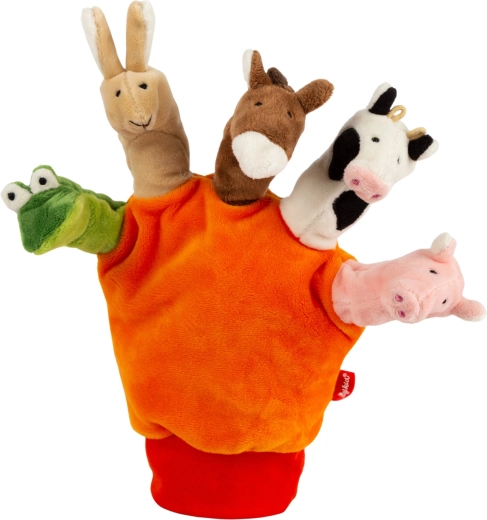 Sigikid plush glove puppet with animal finger puppets