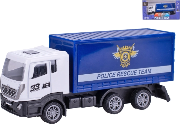 Metal police car with pull-back 12 cm