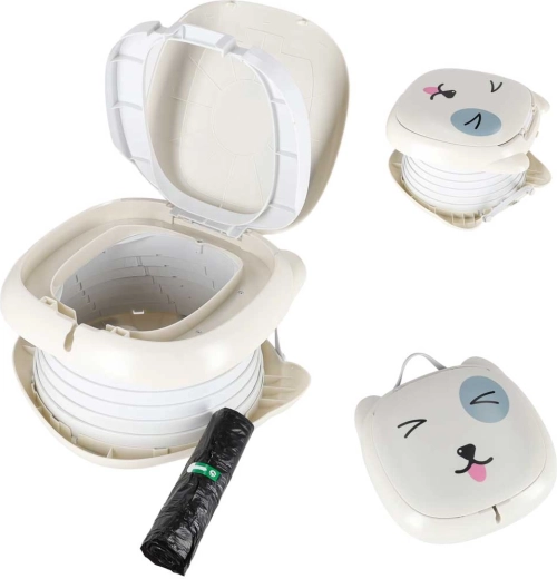 Green folding travel potty for children